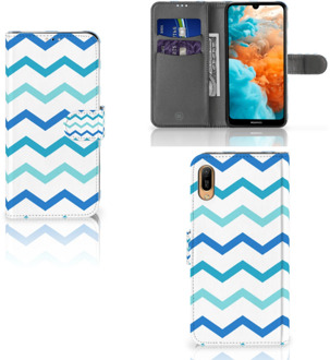 B2Ctelecom Huawei Y6 (2019) Telefoon Hoesje Zigzag Blauw