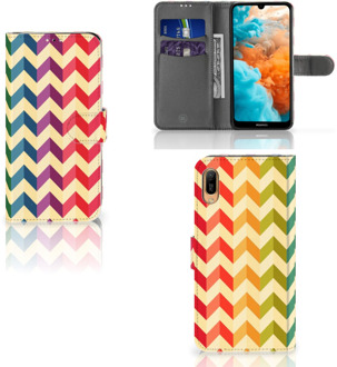 B2Ctelecom Huawei Y6 (2019) Telefoon Hoesje Zigzag Color