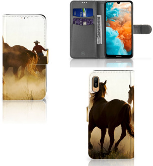 B2Ctelecom Huawei Y6 (2019) Telefoonhoesje met Pasjes Design Cowboy