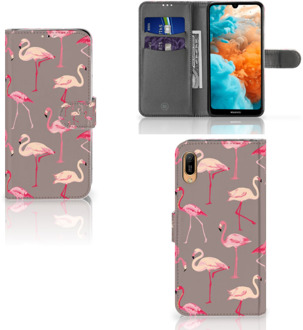 B2Ctelecom Huawei Y6 (2019) Telefoonhoesje met Pasjes Flamingo