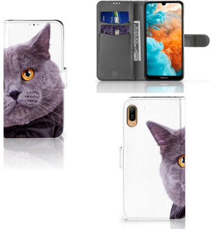 B2Ctelecom Huawei Y6 (2019) Telefoonhoesje met Pasjes Kat