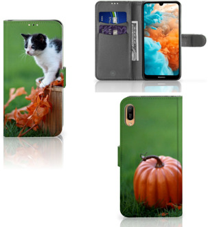 B2Ctelecom Huawei Y6 (2019) Telefoonhoesje met Pasjes Kitten