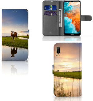 B2Ctelecom Huawei Y6 (2019) Telefoonhoesje met Pasjes Koeien