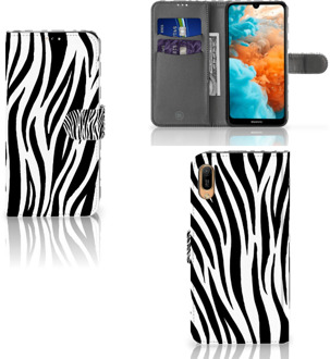 B2Ctelecom Huawei Y6 (2019) Telefoonhoesje met Pasjes Zebra