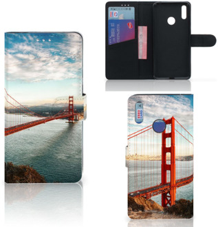 B2Ctelecom Huawei Y7 (2019) Flip Cover Golden Gate Bridge