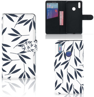 B2Ctelecom Huawei Y7 (2019) Hoesje Leaves Blue