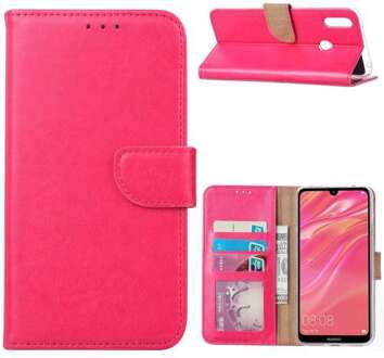 B2Ctelecom Huawei Y7 2019 Hoesje Roze met Pasjeshouder