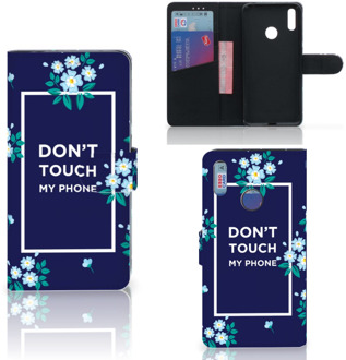 B2Ctelecom Huawei Y7 (2019) Portemonnee hoesje Flowers Blue DTMP