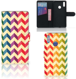 B2Ctelecom Huawei Y7 (2019) Telefoon Hoesje Zigzag Color