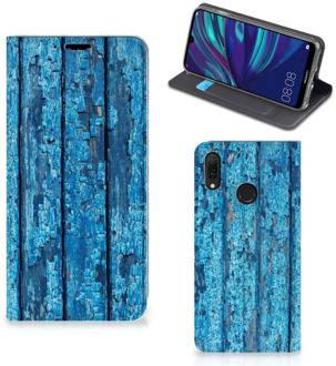 B2Ctelecom Huawei Y7 hoesje Y7 Pro (2019) Book Wallet Case Blauw Wood