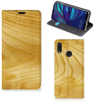 B2Ctelecom Huawei Y7 hoesje Y7 Pro (2019) Book Wallet Case Licht Hout