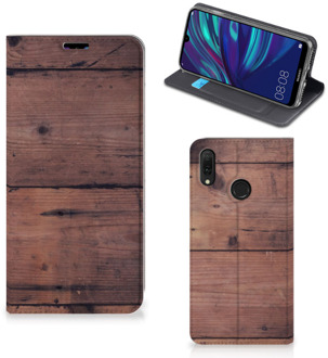 B2Ctelecom Huawei Y7 hoesje Y7 Pro (2019) Book Wallet Case Old Wood