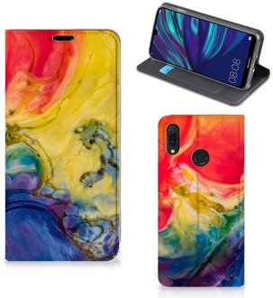 B2Ctelecom Huawei Y7 hoesje Y7 Pro (2019) Bookcase Watercolor Dark