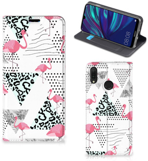 B2Ctelecom Huawei Y7 hoesje Y7 Pro (2019) Hoesje maken Flamingo Triangle