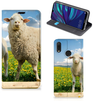 B2Ctelecom Huawei Y7 hoesje Y7 Pro (2019) Hoesje maken Schaap en Lammetje