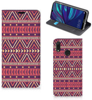 B2Ctelecom Huawei Y7 hoesje Y7 Pro (2019) Hoesje met Magneet Aztec Purple