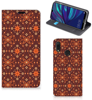 B2Ctelecom Huawei Y7 hoesje Y7 Pro (2019) Hoesje met Magneet Batik Brown