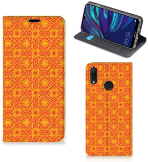 B2Ctelecom Huawei Y7 hoesje Y7 Pro (2019) Hoesje met Magneet Batik Orange