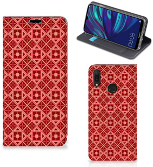 B2Ctelecom Huawei Y7 hoesje Y7 Pro (2019) Hoesje met Magneet Batik Red