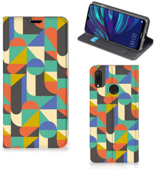 B2Ctelecom Huawei Y7 hoesje Y7 Pro (2019) Hoesje met Magneet Funky Retro