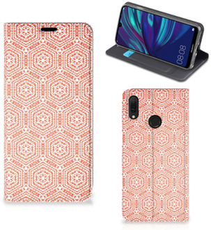 B2Ctelecom Huawei Y7 hoesje Y7 Pro (2019) Hoesje met Magneet Pattern Orange