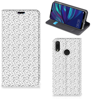 B2Ctelecom Huawei Y7 hoesje Y7 Pro (2019) Hoesje met Magneet Stripes Dots