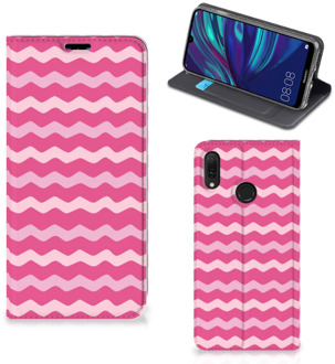 B2Ctelecom Huawei Y7 hoesje Y7 Pro (2019) Hoesje met Magneet Waves Pink