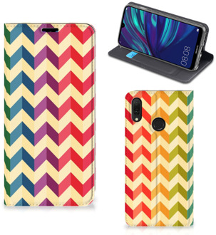 B2Ctelecom Huawei Y7 hoesje Y7 Pro (2019) Hoesje met Magneet Zigzag Color