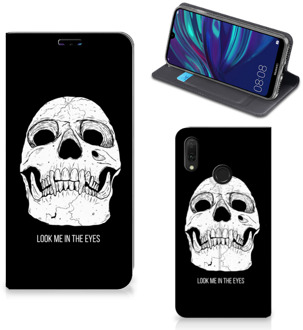 B2Ctelecom Huawei Y7 hoesje Y7 Pro (2019) Mobiel BookCase Skull Eyes