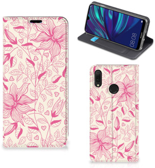 B2Ctelecom Huawei Y7 hoesje Y7 Pro (2019) Smart Cover Pink Flowers