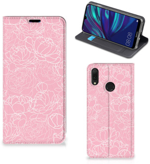 B2Ctelecom Huawei Y7 hoesje Y7 Pro (2019) Telefoon Hoesje White Flowers