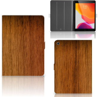 B2Ctelecom iPad 10.2 (2019) | iPad 10.2 (2020) Book Cover Donker Hout