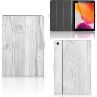 B2Ctelecom iPad 10.2 (2019) | iPad 10.2 (2020) Book Cover White Wood