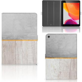 B2Ctelecom iPad 10.2 (2019) | iPad 10.2 (2020) Book Cover Wood Concrete