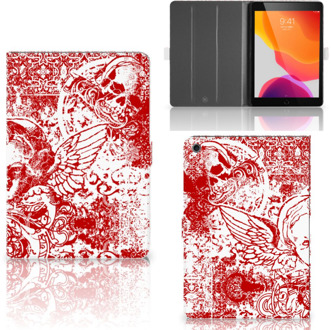 B2Ctelecom iPad 10.2 (2019) | iPad 10.2 (2020) Tablettasje Angel Skull Red