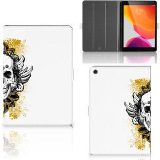 B2Ctelecom iPad 10.2 (2019) | iPad 10.2 (2020) Tablettasje Skull Gold