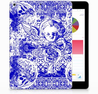 B2Ctelecom iPad 9.7 2018 | 2017 Siliconen Tablethoesje Angel Skull Blue