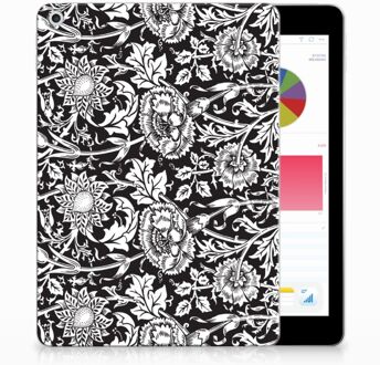 B2Ctelecom iPad 9.7 2018 | 2017 Siliconen Tablethoesje Black Flowers