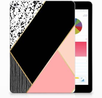 B2Ctelecom iPad 9.7 2018 | 2017 Siliconen Tablethoesje Black Pink Shapes