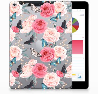 B2Ctelecom iPad 9.7 2018 | 2017 Siliconen Tablethoesje Butterfly Roses