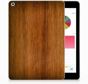 B2Ctelecom iPad 9.7 2018 | 2017 Siliconen Tablethoesje Donker Hout