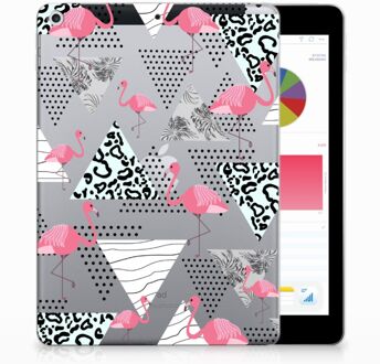 B2Ctelecom iPad 9.7 2018 | 2017 Siliconen Tablethoesje Flamingo Triangle