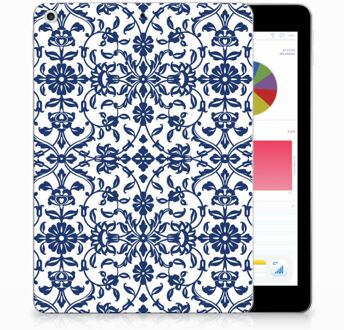 B2Ctelecom iPad 9.7 2018 | 2017 Siliconen Tablethoesje Flower Blue