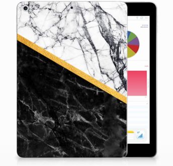 B2Ctelecom iPad 9.7 2018 | 2017 Siliconen Tablethoesje Marble White Black