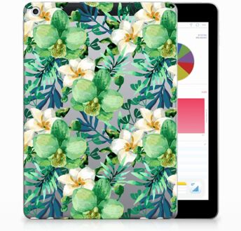 B2Ctelecom iPad 9.7 2018 | 2017 Siliconen Tablethoesje Orchidee Groen