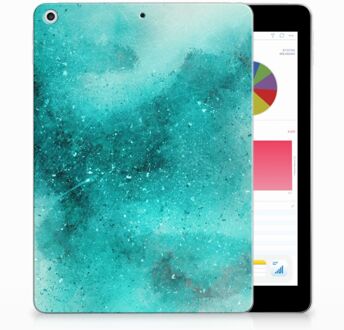 B2Ctelecom iPad 9.7 2018 | 2017 Siliconen Tablethoesje Painting Blue