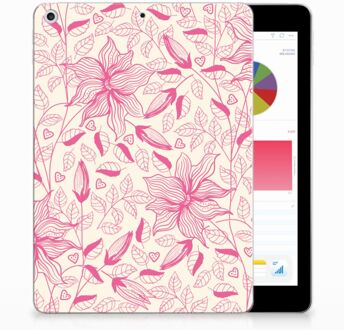 B2Ctelecom iPad 9.7 2018 | 2017 Siliconen Tablethoesje Pink Flowers