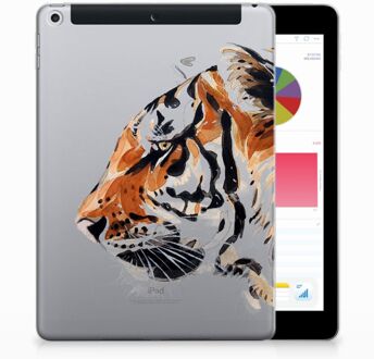 B2Ctelecom iPad 9.7 2018 | 2017 Siliconen Tablethoesje Watercolor Tiger