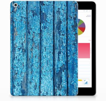 B2Ctelecom iPad 9.7 2018 | 2017 Siliconen Tablethoesje Wood Blue