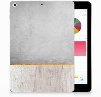 B2Ctelecom iPad 9.7 2018 | 2017 Siliconen Tablethoesje Wood Concrete